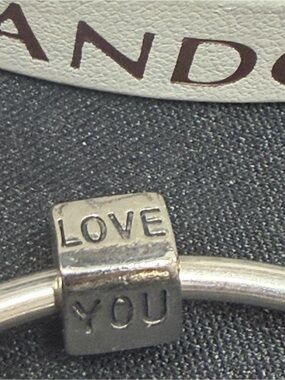 Authentic Pandora I Love You Charm Silver with 14k gold heart